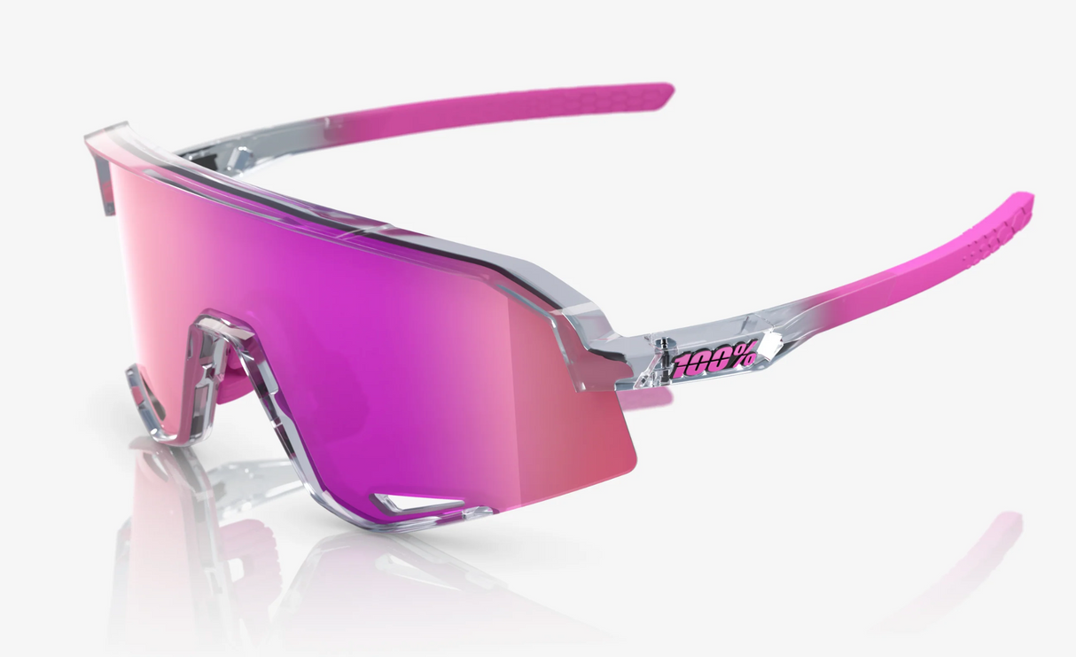 100% Sunglasses - Slendale - Polished Translucent Grey Purple Multilayer Lens