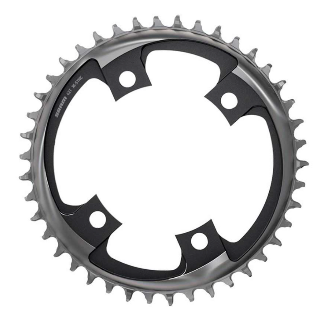 SRAM, X-SYNC 2 107mm Chainring 42T 12 Speed BCD: 107, Bolts: 4 Aluminum, Black