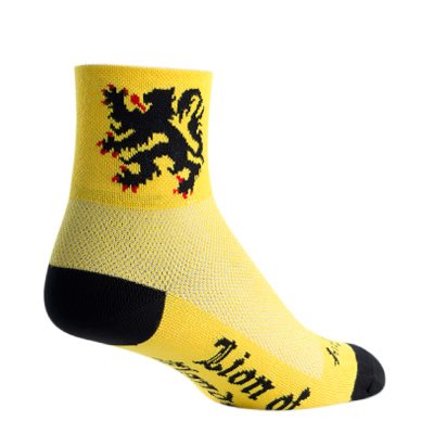 SockGuy Lion of Flanders Cycling Socks Size L/XL Made in USA Sporting Goods > Cycling > Cycling Clothing > Socks Full Catalog Sock Guy