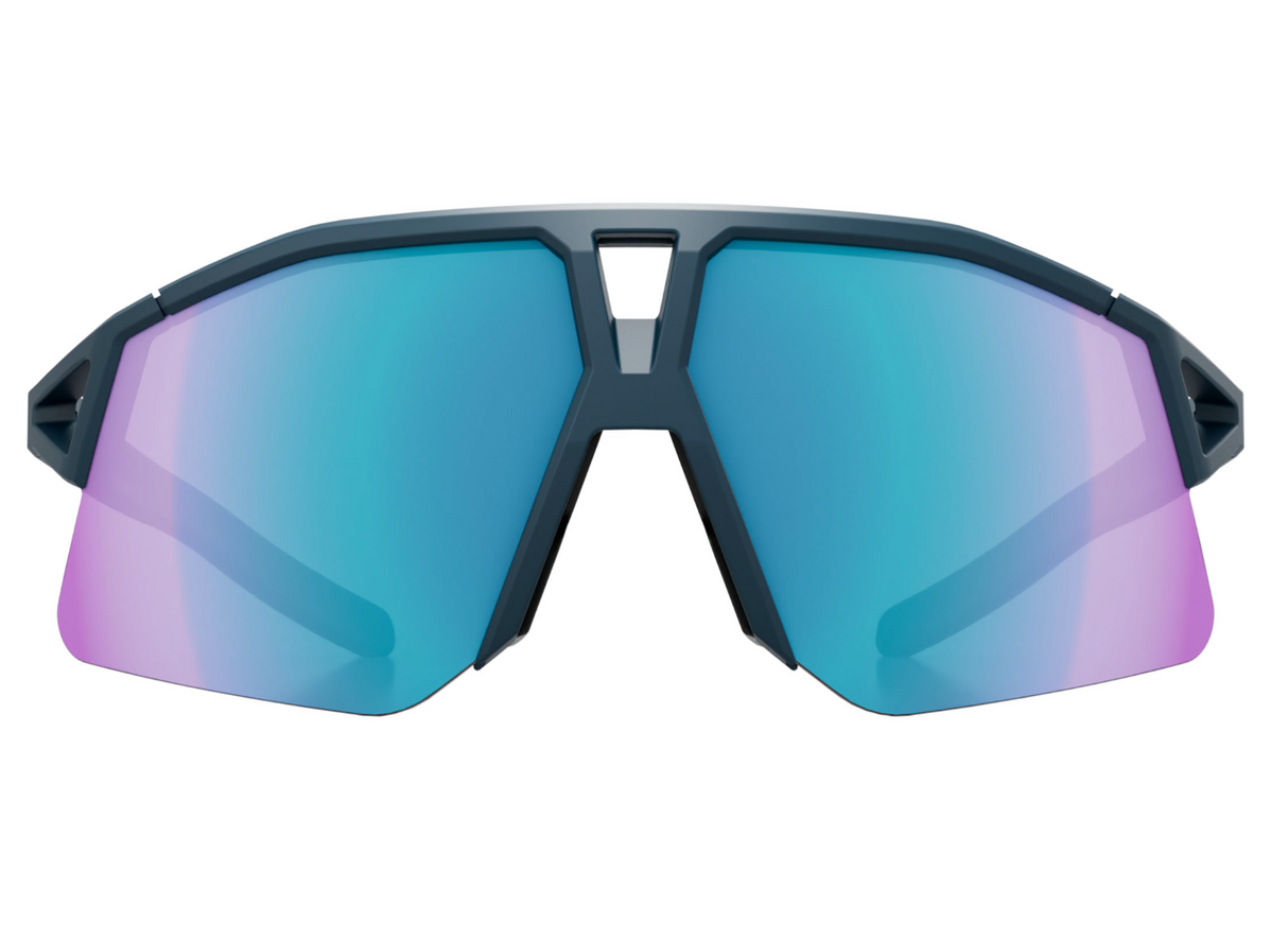 KOO Hype Sunglasses - Dark Blue Matt / Tuquoise Mirror