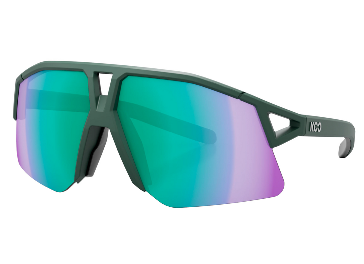 KOO Hype Sunglasses - Forest Green Matte - Green Mirror