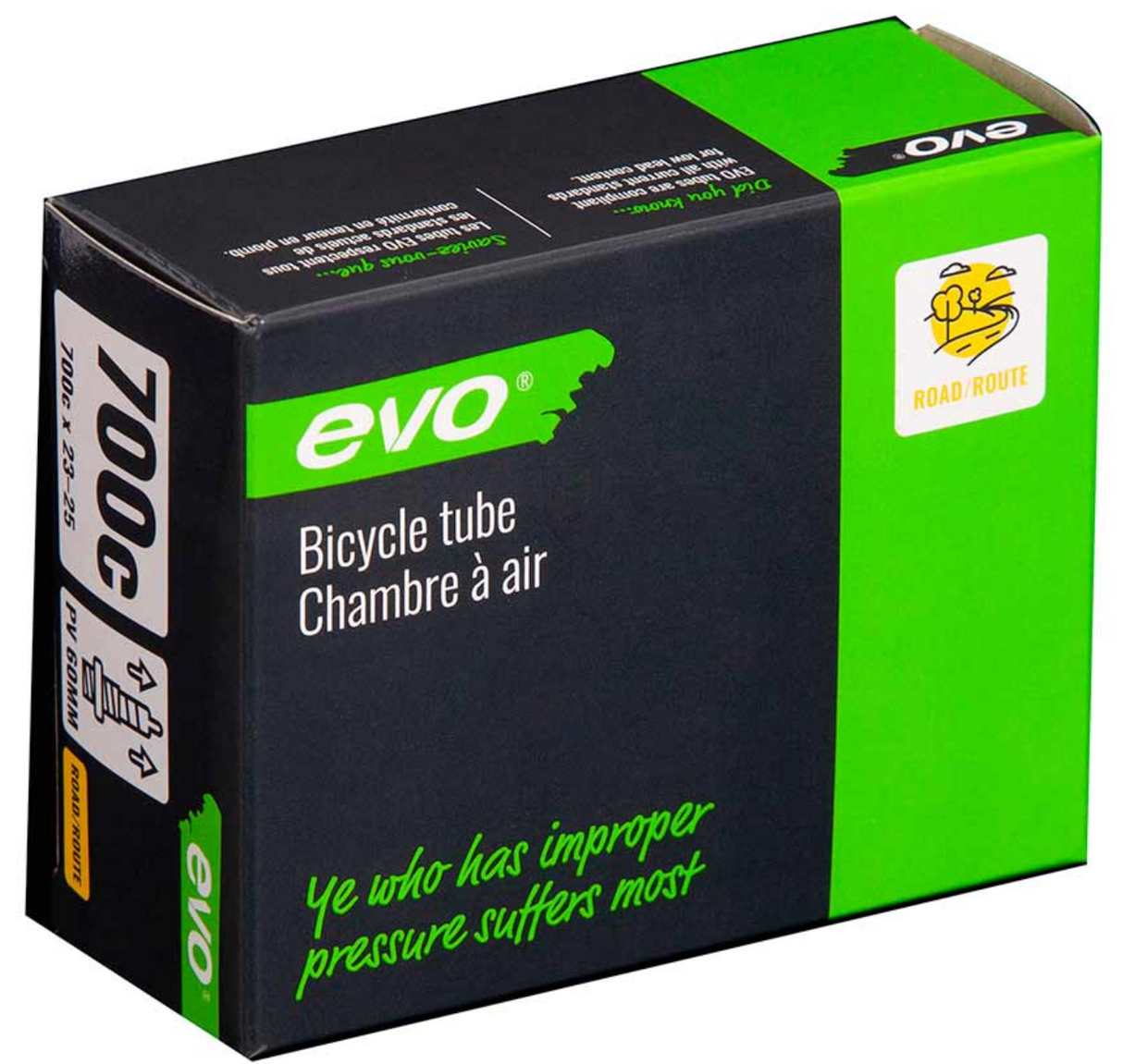 EVO, Presta, Bicycle Tube, Length: 60mm, 700C, 23-25C
