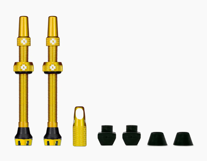 Muc-Off Gold Tubeless Presta Valves 60mm Integrated Valve Core Removal Tool Valve Stem Full Catalog Muc-Off