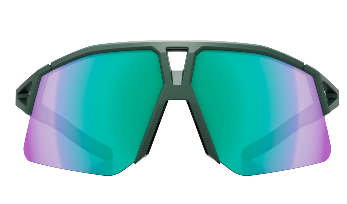 KOO Hype Sunglasses - Forest Green Matte - Green Mirror