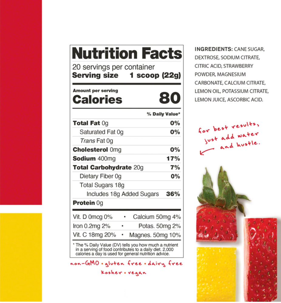 Skratch Labs Hydration Sport Drink Mix Strawberry Lemonade 60 -Serving Pouch