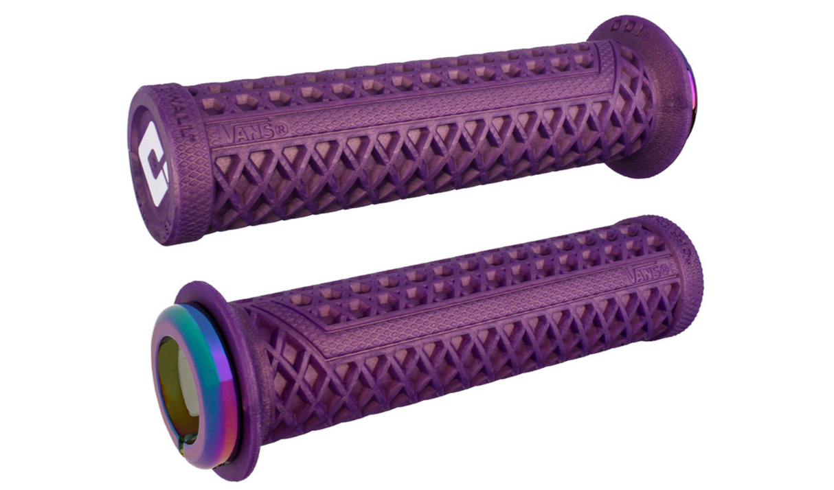 ODI Vans v2.1 Lock-On Mountain Bike Bicycle Grips - Iridescent Purple Oil Slick