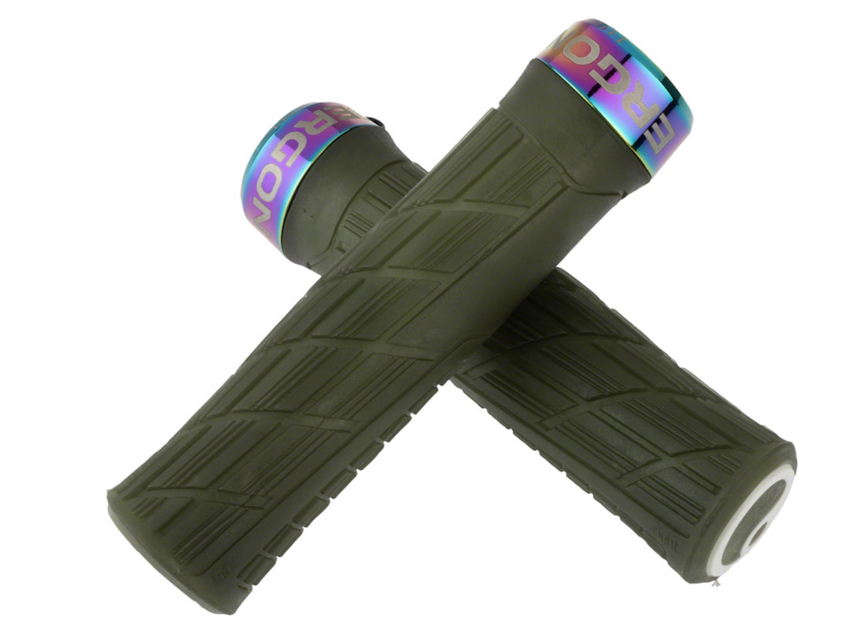 Ergon GE1 Evo Factory Grips - Frozen Moss/Oil Slick, Lock-On Sporting Goods > Cycling > Bicycle Components & Parts > Handlebar Grips, Tape & Pads Full Catalog Ergon
