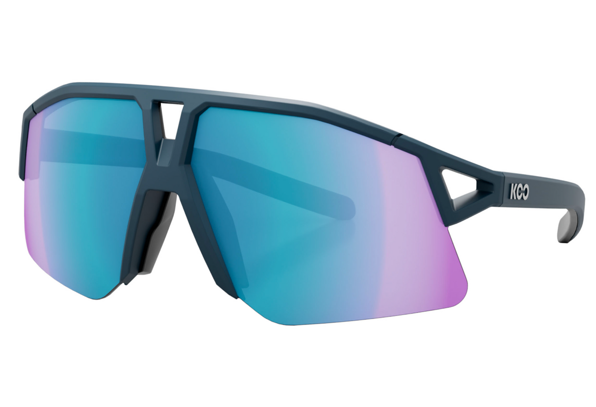 KOO Hype Sunglasses - Dark Blue Matt / Tuquoise Mirror
