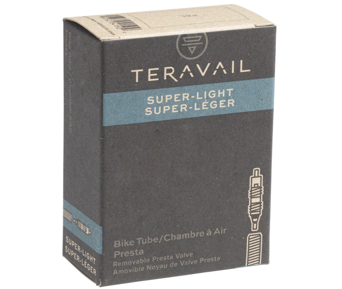 Teravail Superlight Bicycle Tube - 700 x 20 - 28mm, 80mm Presta Tube Valve