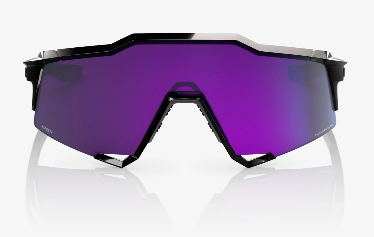100% Sunglasses - Speedcraft - Polished Black - Hiper Lavender Mirror Polarized
