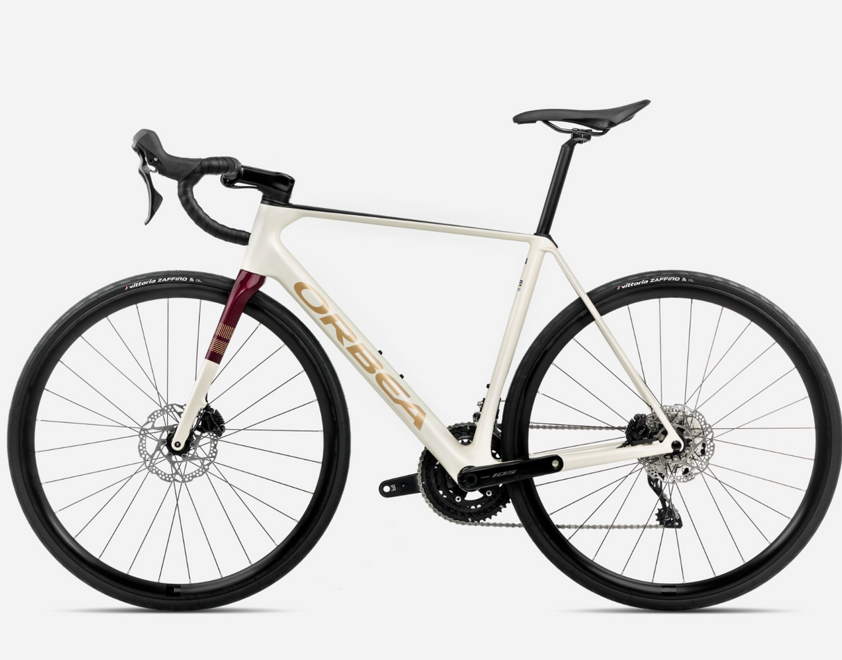 Orbea Orca M30 - Ivory White-Burgundy (Gloss)-Vulcano (Matt) - 47cm