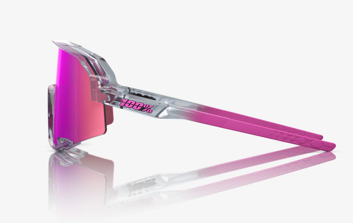 100% Sunglasses - Slendale - Polished Translucent Grey Purple Multilayer Lens