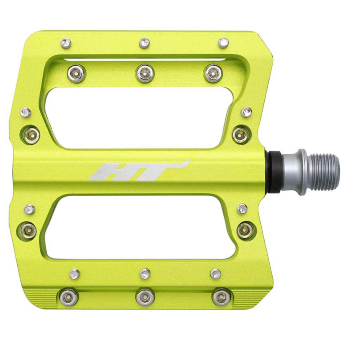 HT Components AN14A Nano Platform Pedals Aluminum, Spindle: Cr-Mo, 9/16'' Green