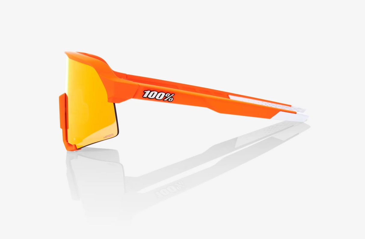 100% Percent Sunglasses S3 Soft Tact Neon Orange - Hiper Red + Clear