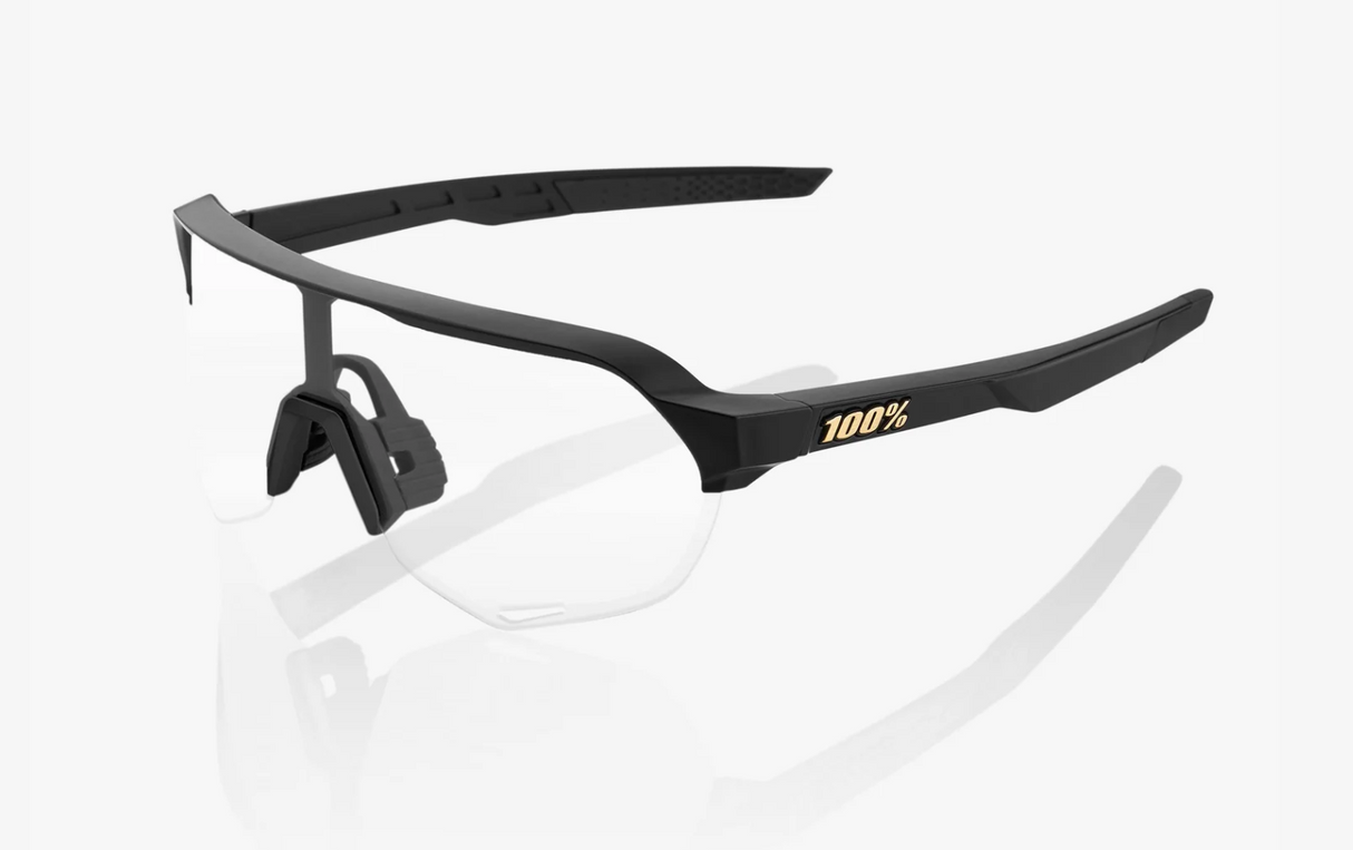 100% Percent Sunglasses S2 Matte Black - Soft Gold Mirror + Clear