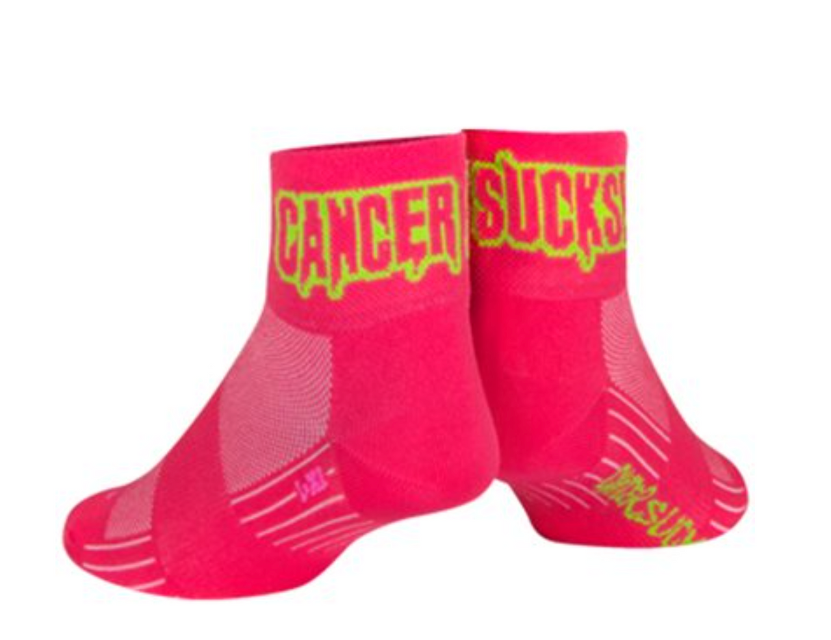 Sock Guy Socks SGX 2.5" Cuff - Cancer Sucks Pink Size S/M