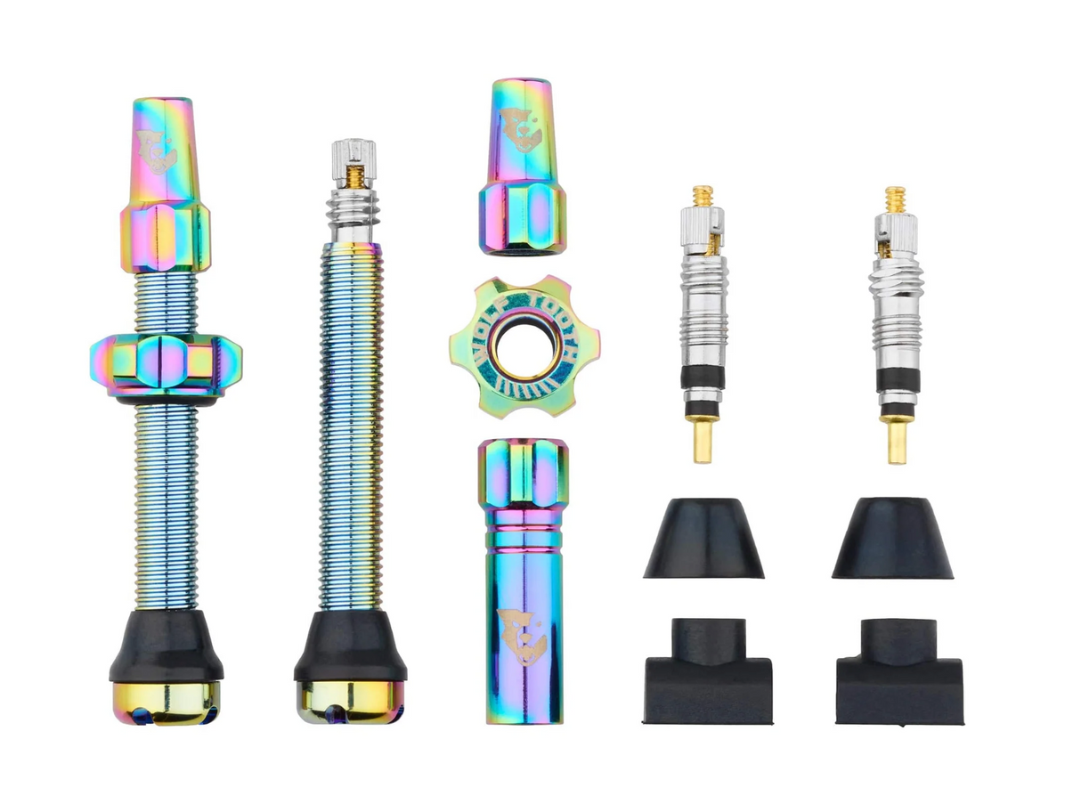 Wolf Tooth Tubeless Presta Valve Stem Kit - 44mm - Oil Slick - Made in USA