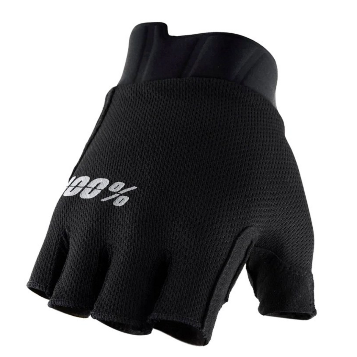 100 EXCEEDA Gel Short Finger Cycling Gloves Solid Black Large The