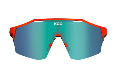 KOO Alibi Cycling Sunglasses - Orange Matte w/ Green Lens