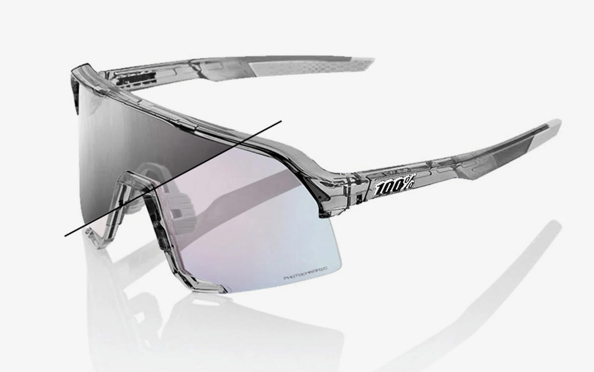 100% Sunglasses - S3- Polished Translucent Grey - Rose Gold Photochromic Lens