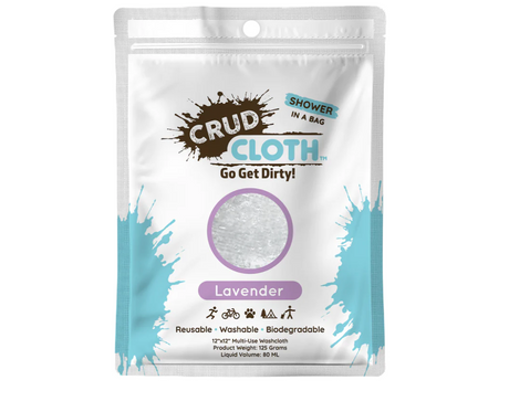 Crud Cloth Shower In A Bag | Citrus Scented (Pack of 4) | Biodegradable No Rinse Bathing Wipes For Camping, Backpacking, and Travel. Pre Soaped Disposable Washcloths and Body Wipes