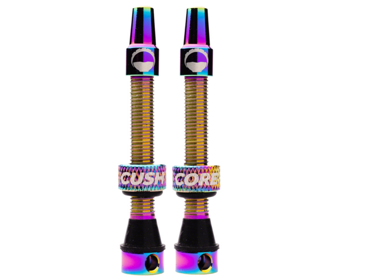 CushCore Tubeless Presta Valve Set - 55mm, Oil Slick