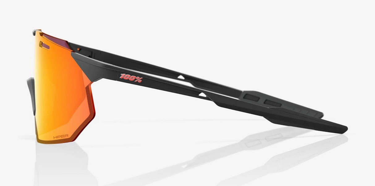 100% Sunglasses - Hypercraft SQ - Soft Tact Black - Hiper Red MM Lens