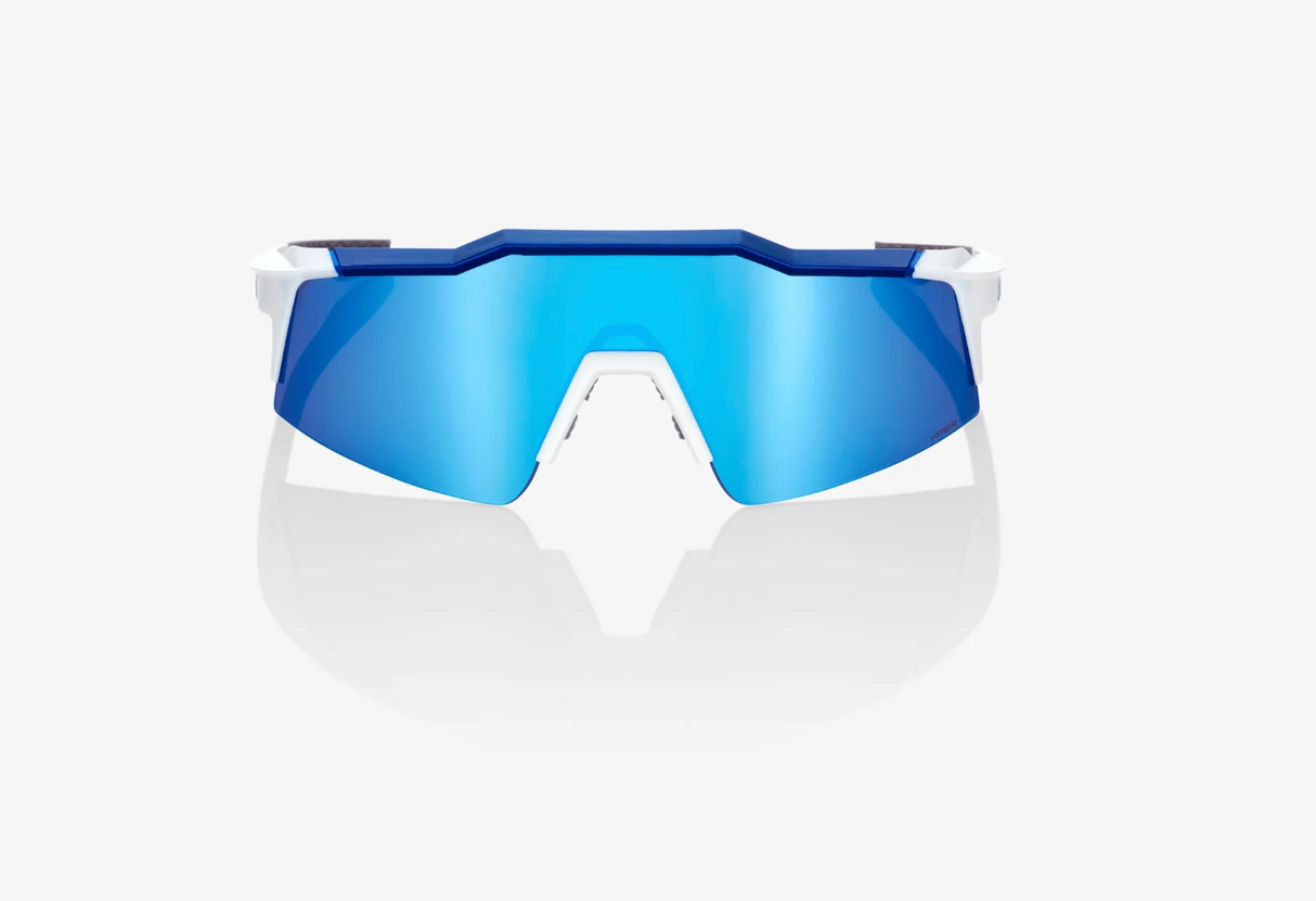 100% Percent Speedcraft SL Cycling Sunglasses Matte White/Metallic Hiper Blue