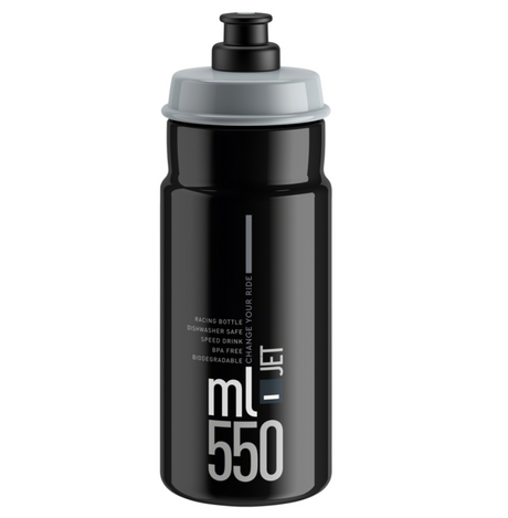 Elite SRL Jet Water Bottle 550ml - Black/Gray Sporting Goods > Cycling > Bicycle Accessories > Water Bottles Full Catalog Elite
