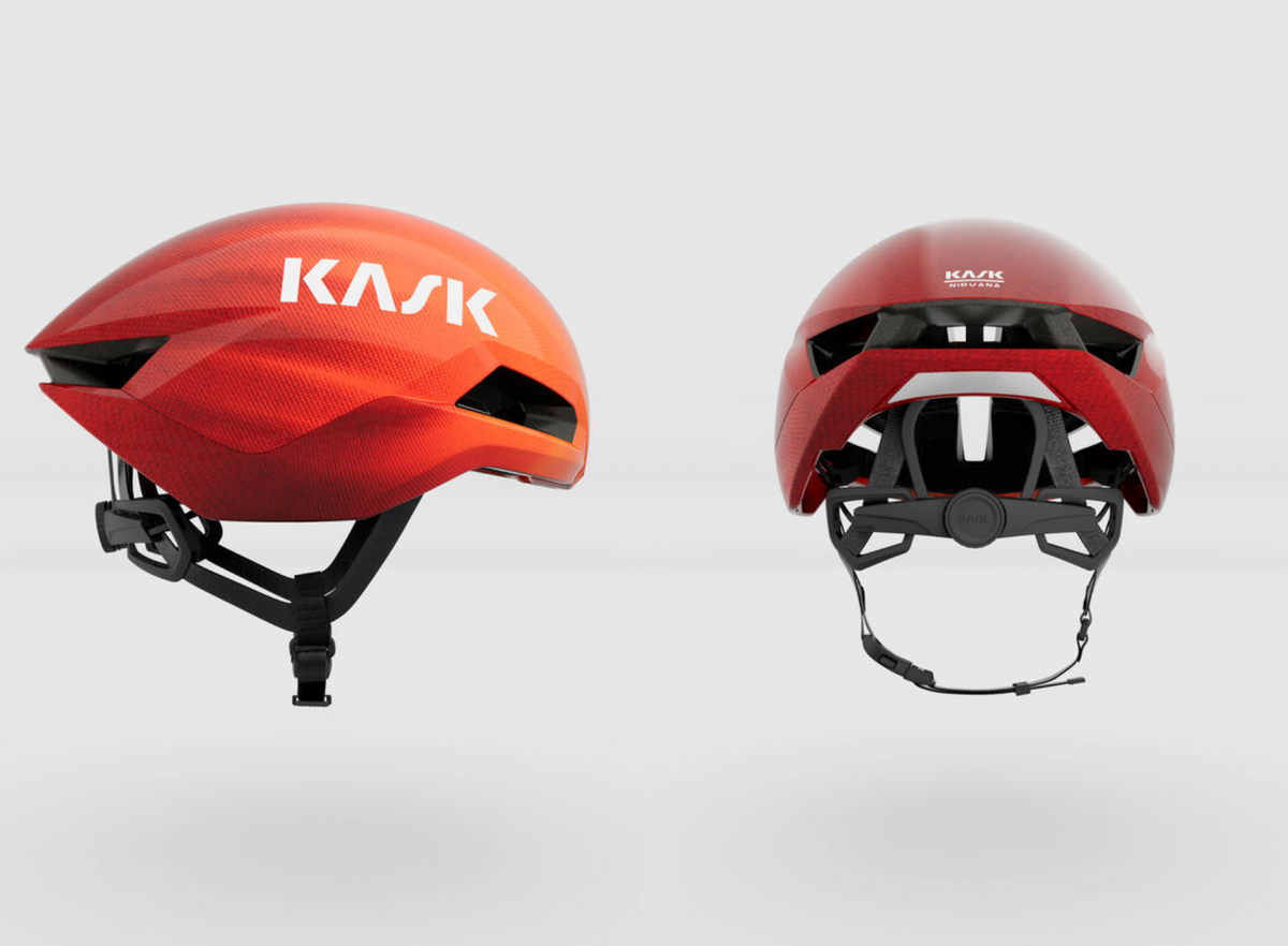 aerodynamic helmets motorcycles KASK Nirvana Aero Cycling Helmet - Cherry Burst