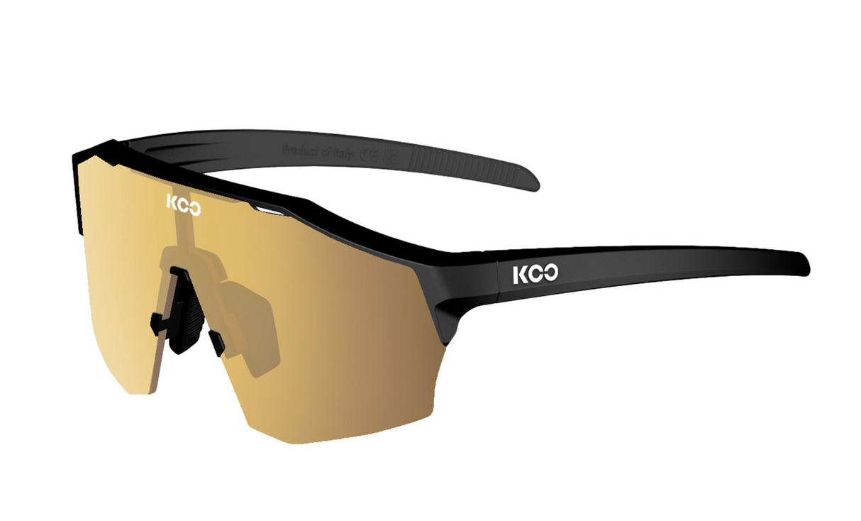 KOO Alibi Large Cycling Sunglasses - Black Matte w/ Gold Lens