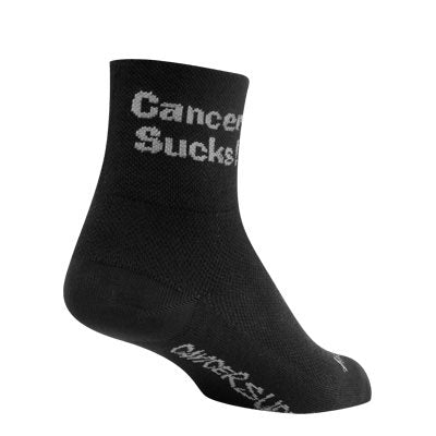 SockGuy Cancer Sucks Black Cycling Socks Size S/M Made in USA Sporting Goods > Cycling > Cycling Clothing > Socks Full Catalog Sock Guy