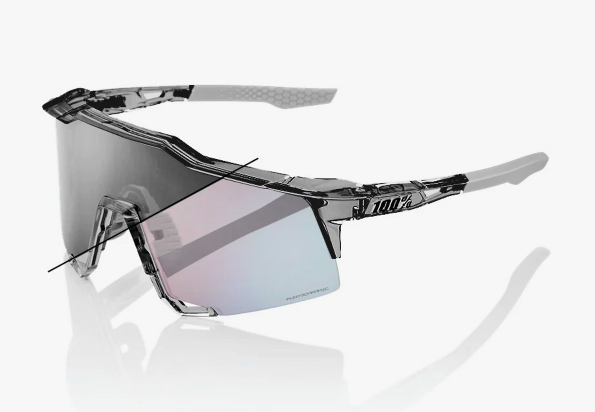 100% Speedcraft Sunglasses Polished Translucent Grey Rose Gold Photochromic