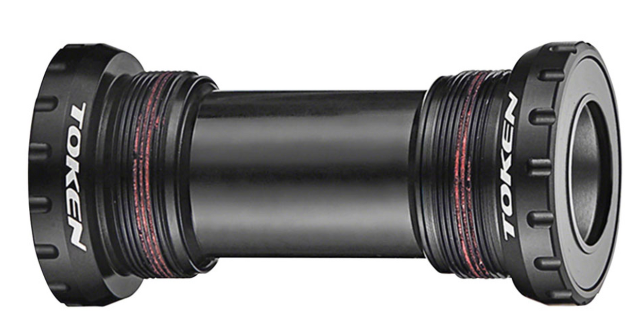 Token TK878 Threaded Bottom Bracket - English, Shimano HollowTech II, Black