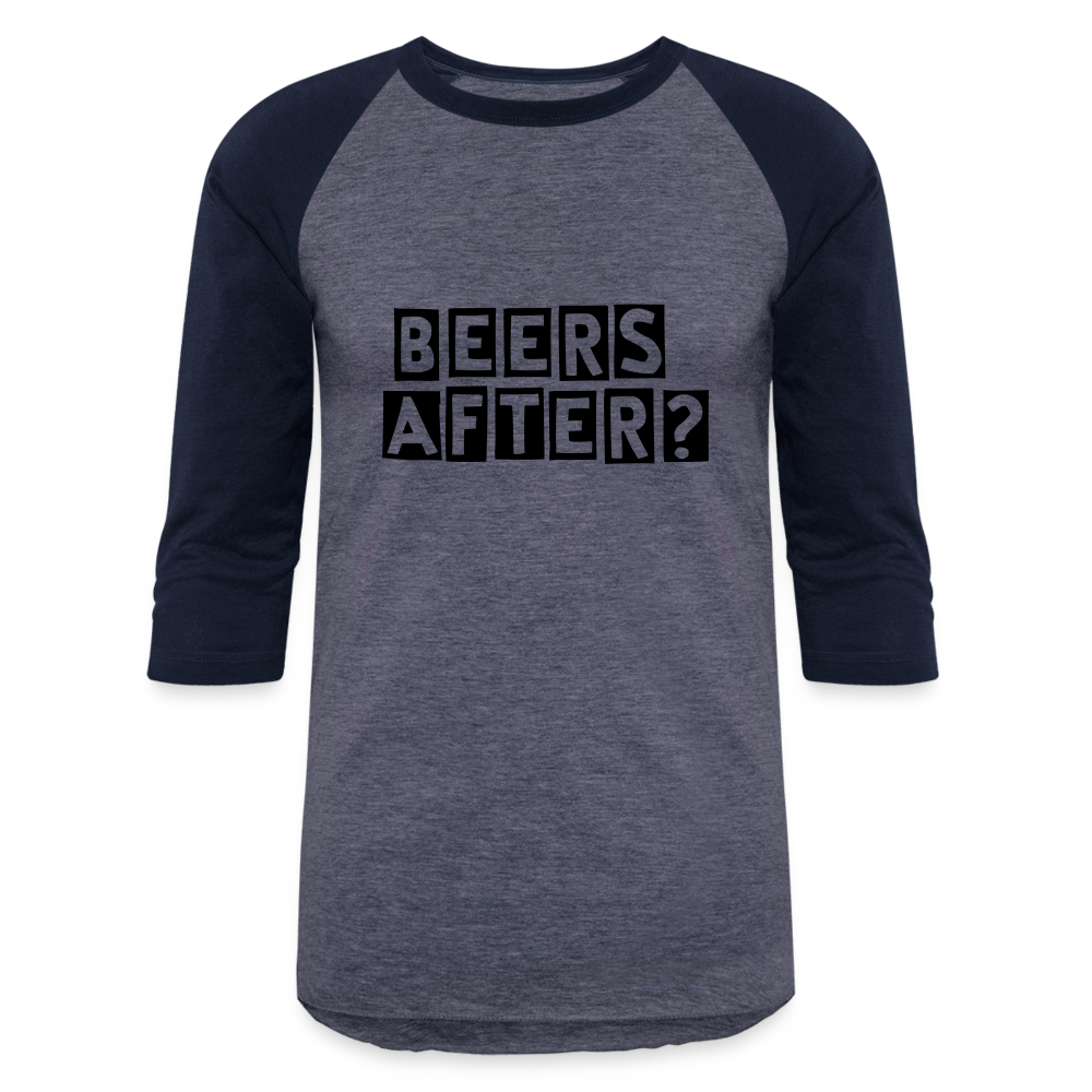 Beers After 3/4 Sleeve T-Shirt - heather blue/navy