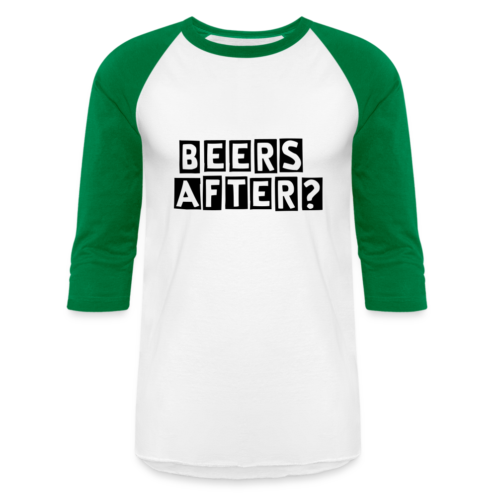 Beers After 3/4 Sleeve T-Shirt - white/kelly green