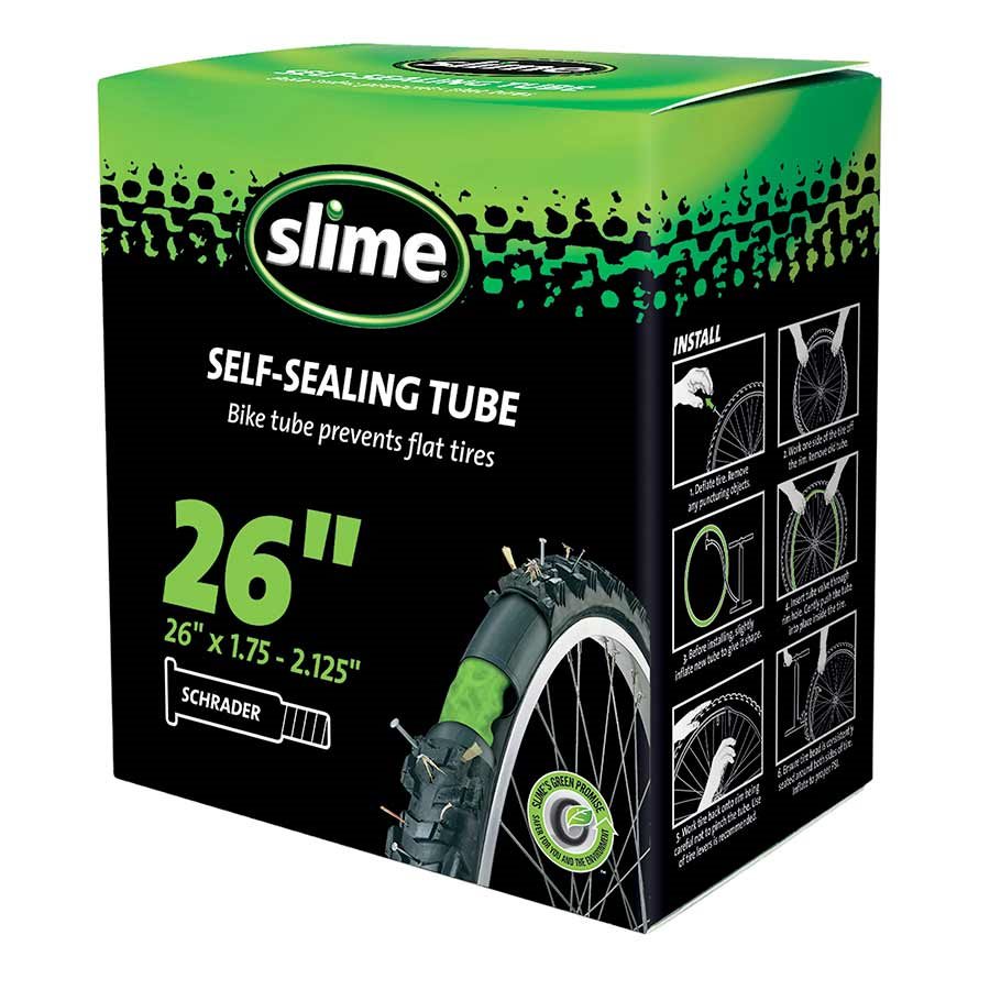 Slime Self Sealing Smart Inner Tube 26x1.75-2.125, Schrader Valve Tubes Full Catalog Slime