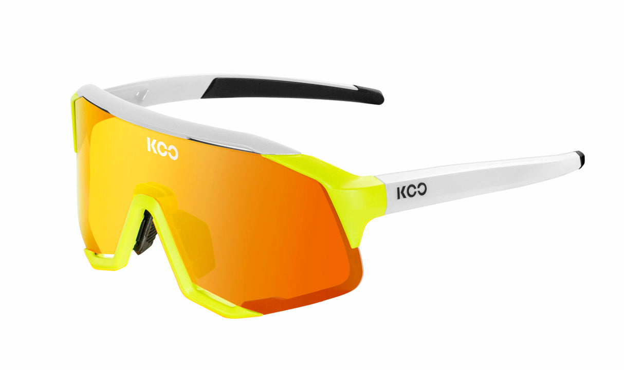 KOO Cycling Sport Sunglasses- DEMOS-Yellow Fluo/Whiite / Zeiss Lens