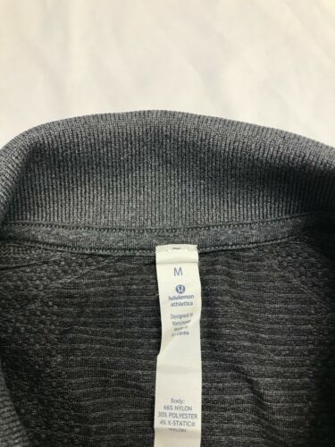 Lululemon Men's Metal Vent Tech BMC Polo Shirt Size Medium Grey USED
