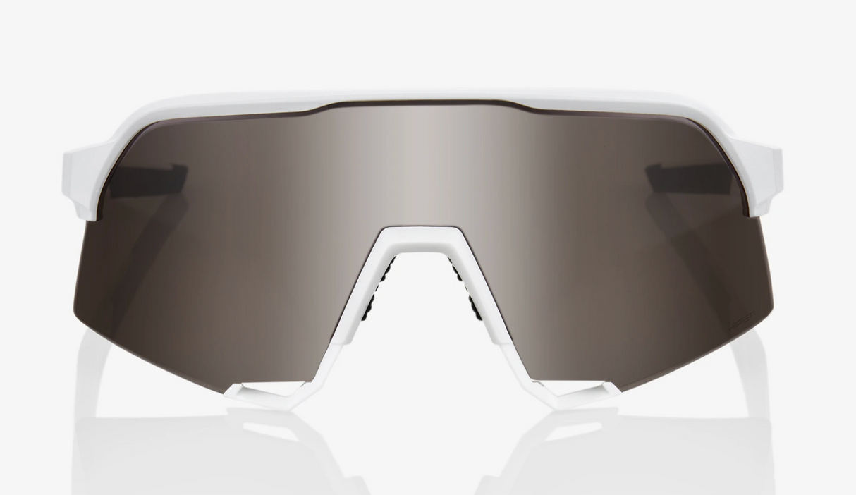 100% S3 Matte White Hiper Silver Sunglasses