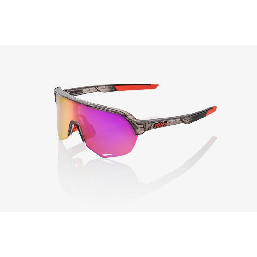 100% Percent Cycling S2 Sunglasses - Polished Translucent Crystal Smoke - Purple Multilayer Mirror Lens-Misc-The Gear Attic