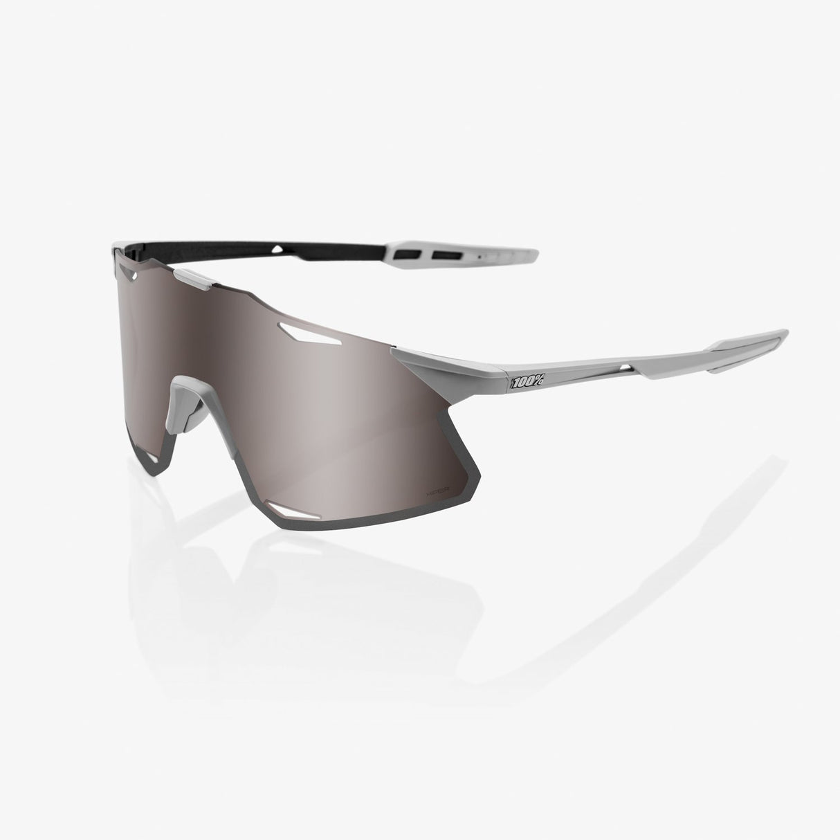100% Sport Sunglasses HYPERCRAFT - Matte Stone Grey - HiPER Silver Mirror Lens