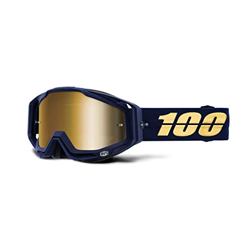 100% RACECRAFT Goggle Bakken Black Mirror True Gold Lens MTB MX