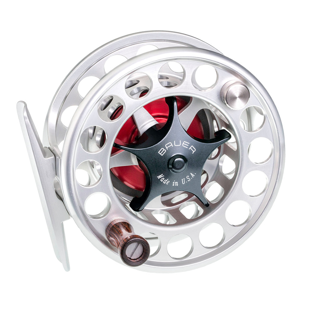 Bauer SST4 Fly Reel Silver/Clear Ano w/ Black Star Drag