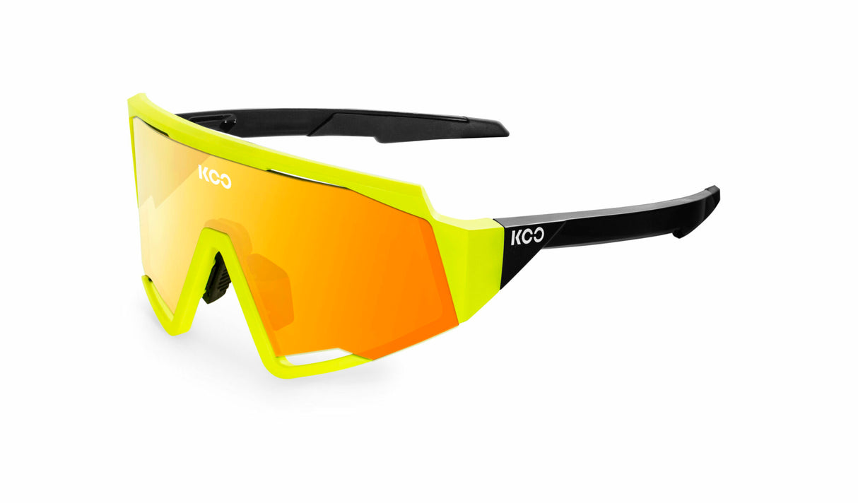KOO Cycling Sport Sunglasses- SPECTRO-Yellow Fluo / Red Mirror Zeiss Lens
