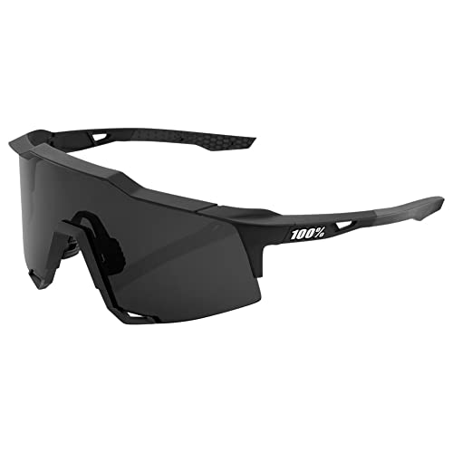 100% Speedcraft Sport and Cycling Sunglasses Eyewear Soft Tact Black - Smoke Lens