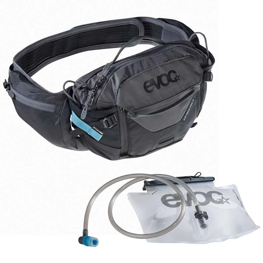 Evoc Hip Pack Pro 3 + 1.5L Cycling Hydration Pack - Black/Carbon Grey