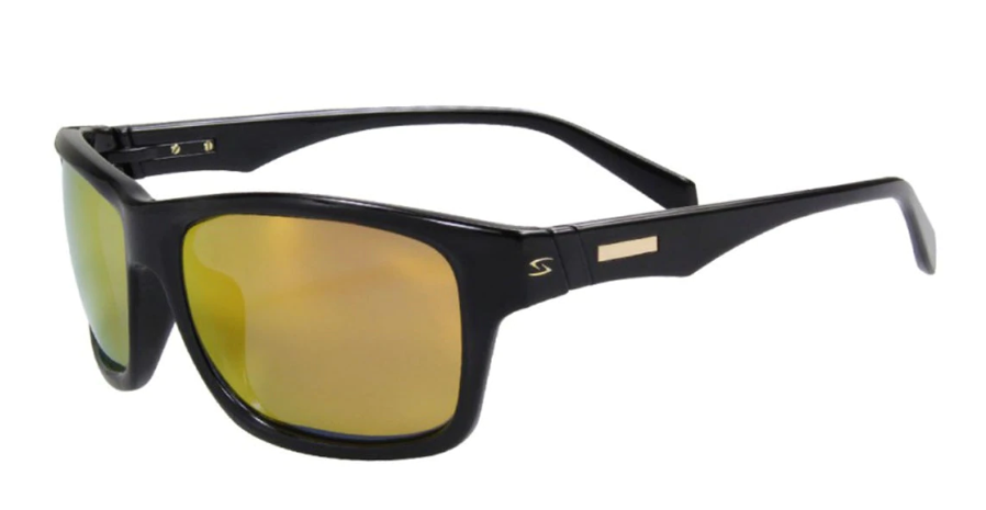 Serfas Hiline Sunglasses Gloss Black With Gold Milti-Coat Lenses New