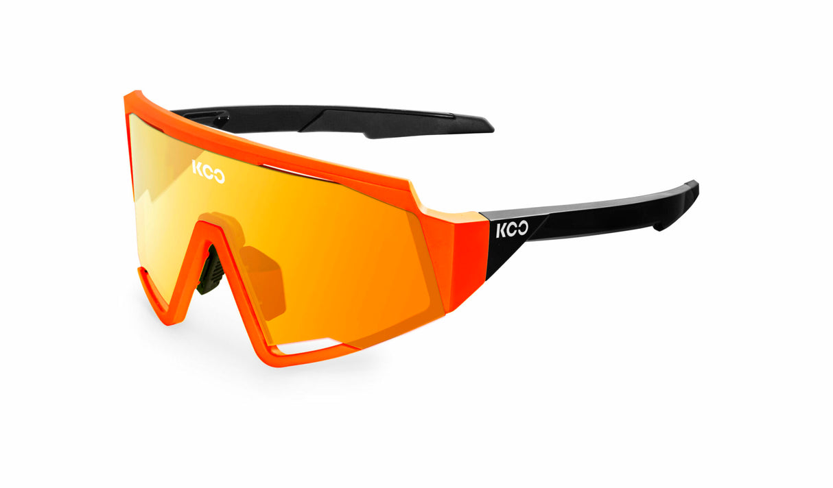 KOO Cycling Sport Sunglasses- SPECTRO-Orange Fluo / Red Mirror Zeiss Lens