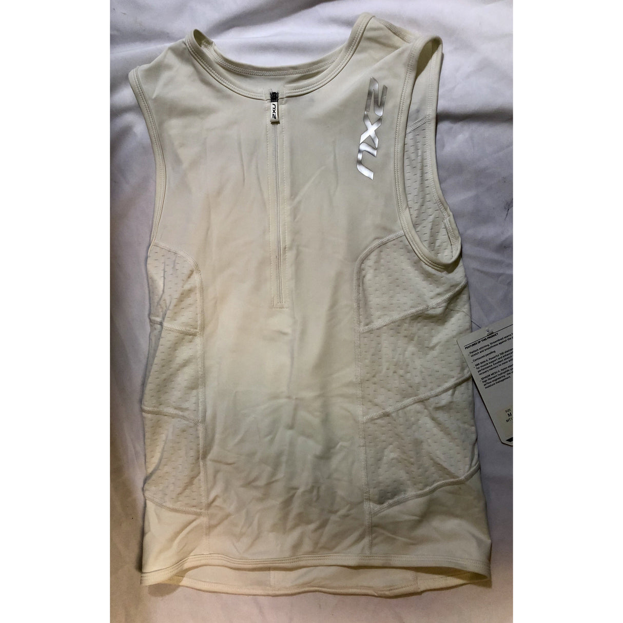 2XU Cycling Mens Comp Tri Singlet White Med Medium M-Misc-The Gear Attic
